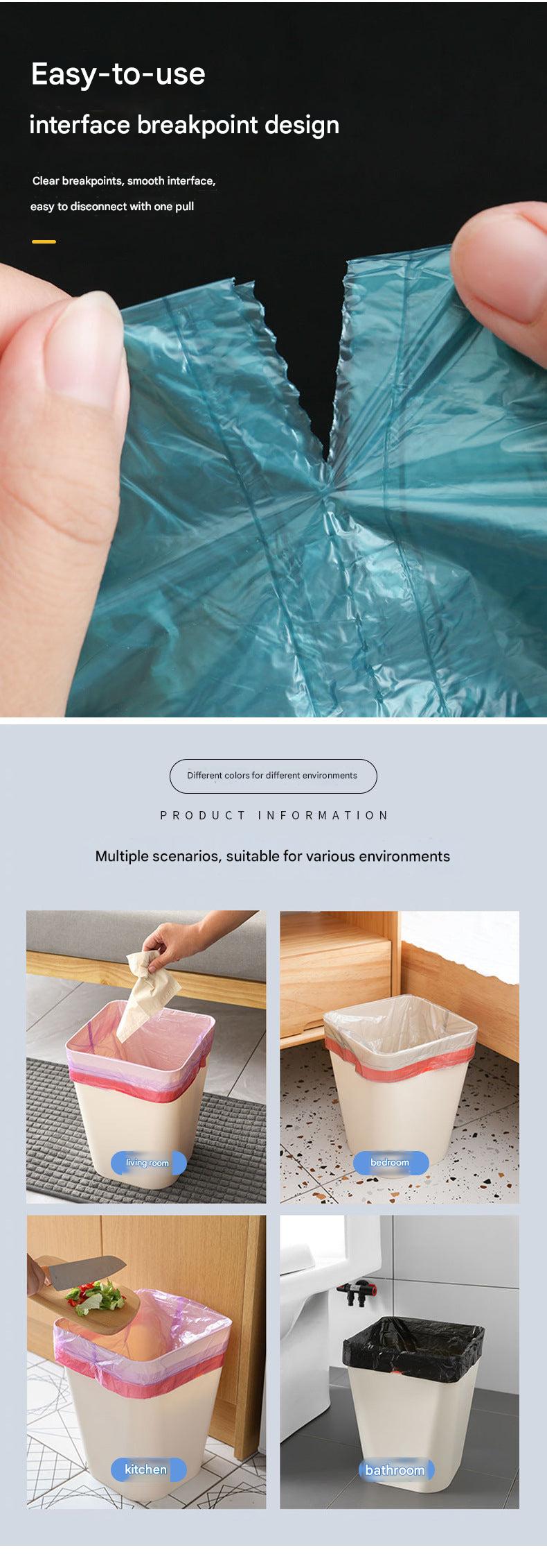 Heavy-duty drawstring trash bags in green
