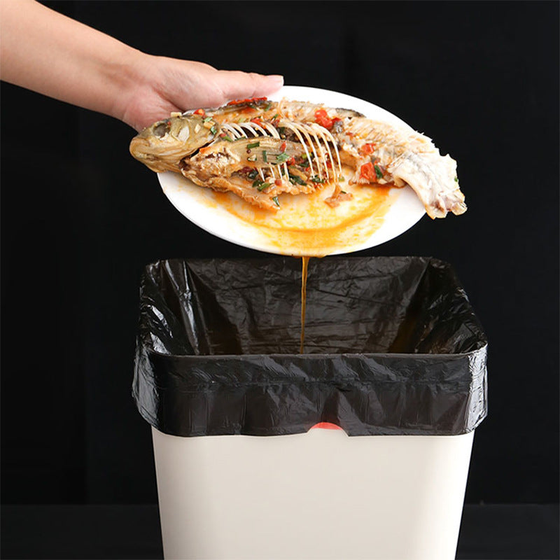Heavy-duty drawstring trash bags in blue