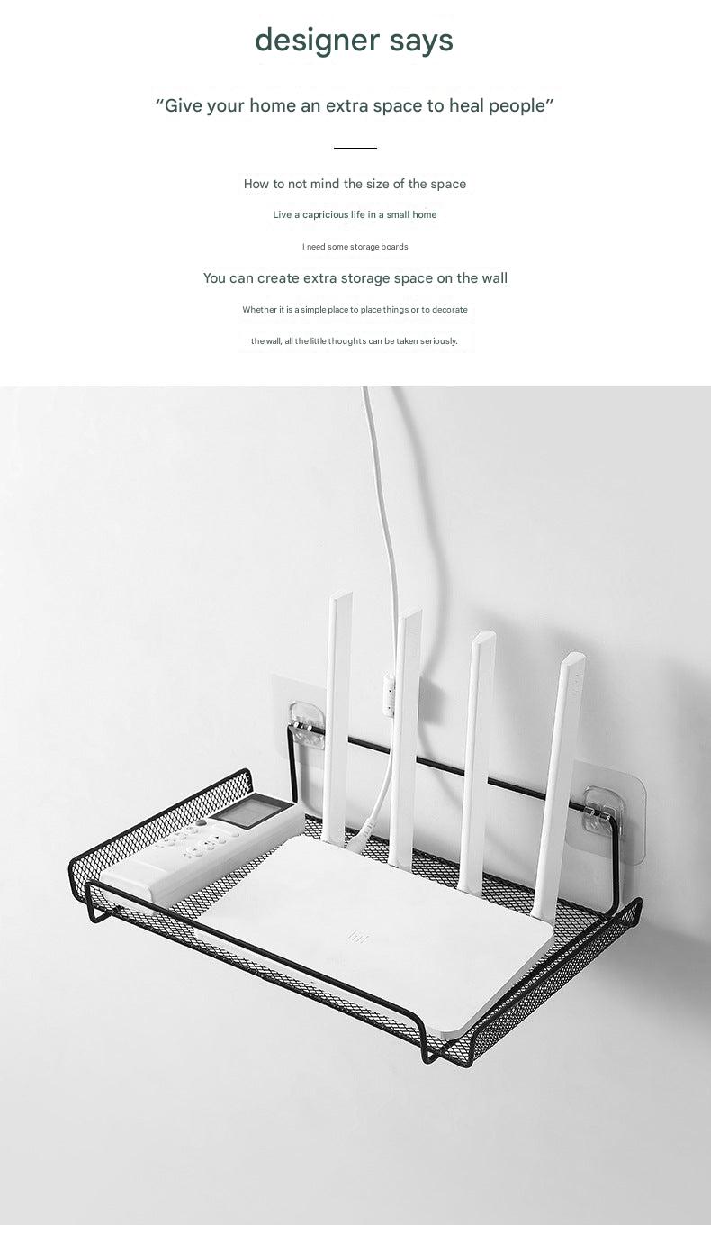 image of multi-purpose wall-mounted router shelf in black