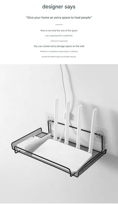 image of multi-purpose wall-mounted router shelf in black