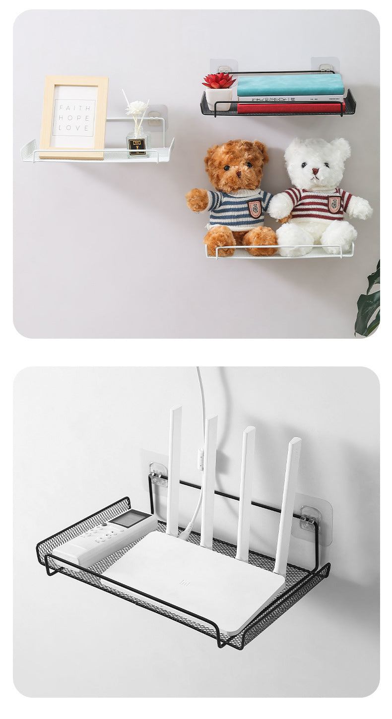 multi-functional shelf with adhesive mount