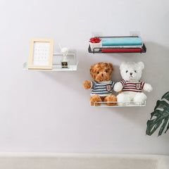 no-drill adhesive wall shelf for modern interiors