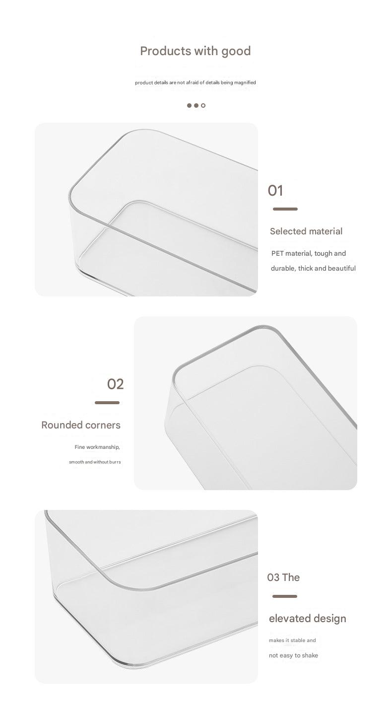 Efficient workspace with a clear plastic desk organizer