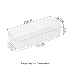 Transparent desk organizer on a stylish workspace