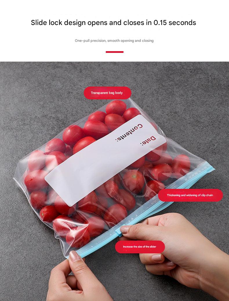Vibrant food storage bags for kitchen organisation
