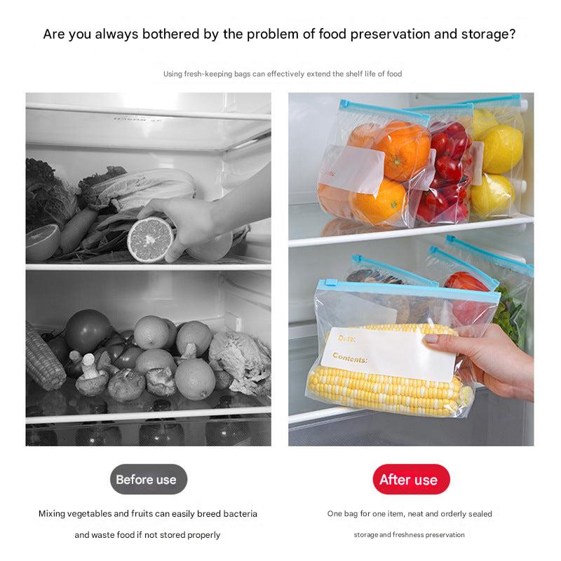 Close-up of durable food storage sealable bags