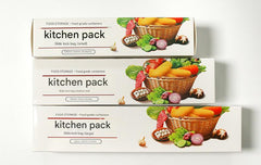 Packaged food storage bags displayed on a shelf