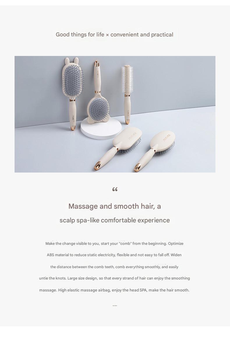 Various colour options of the cushion hairbrush.