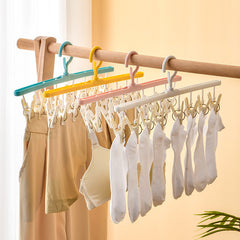 Close-up of clips on Sock Drying Rack for multiple socks