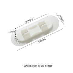 Different sizes of cable clips displayed