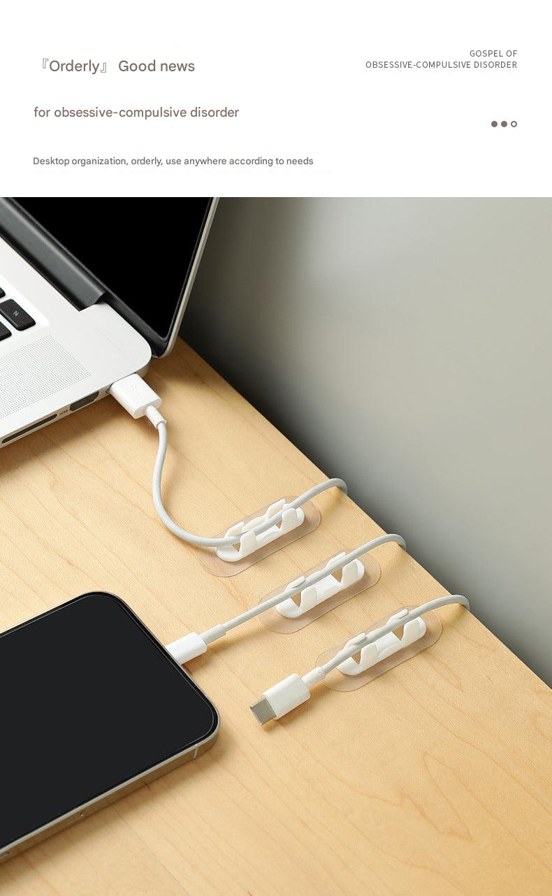 Durable adhesive cable clip on wall