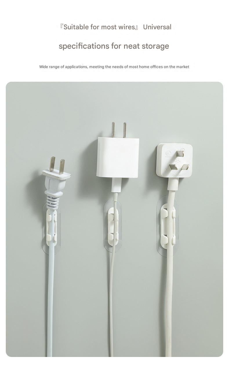 Organised cables with self-adhesive clip