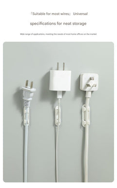 Organised cables with self-adhesive clip