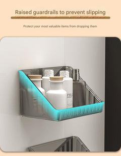 Wall-mounted cabinet showcasing beauty products
