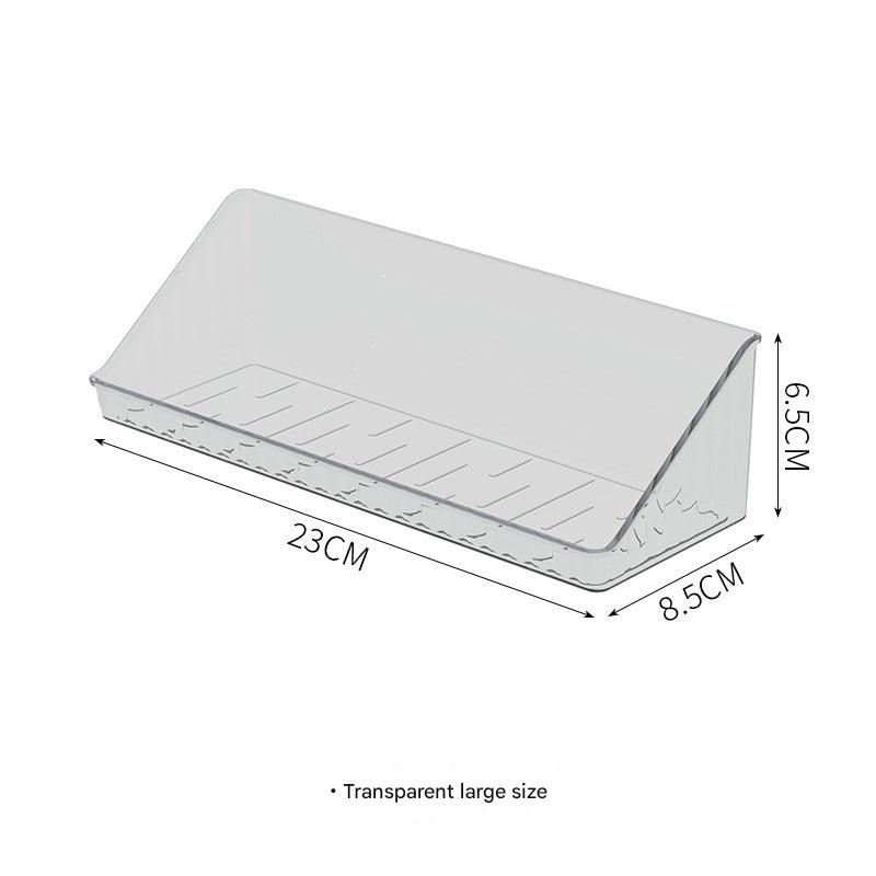Transparent plastic bathroom organiser