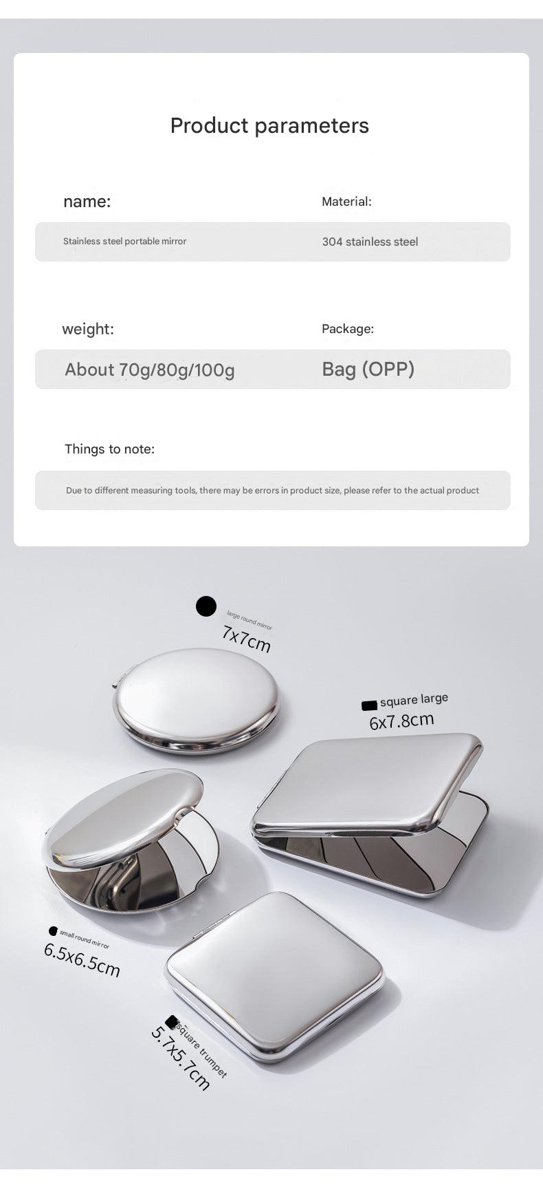 Image of a compact dual-sided folding makeup mirror