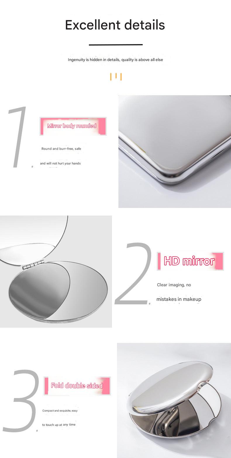 Different shapes of folding makeup mirrors