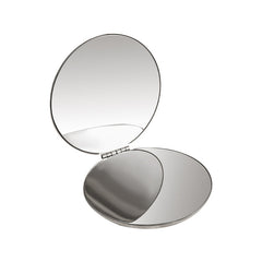 Compact makeup mirror open for use