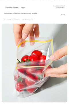 assorted sizes of food storage bags