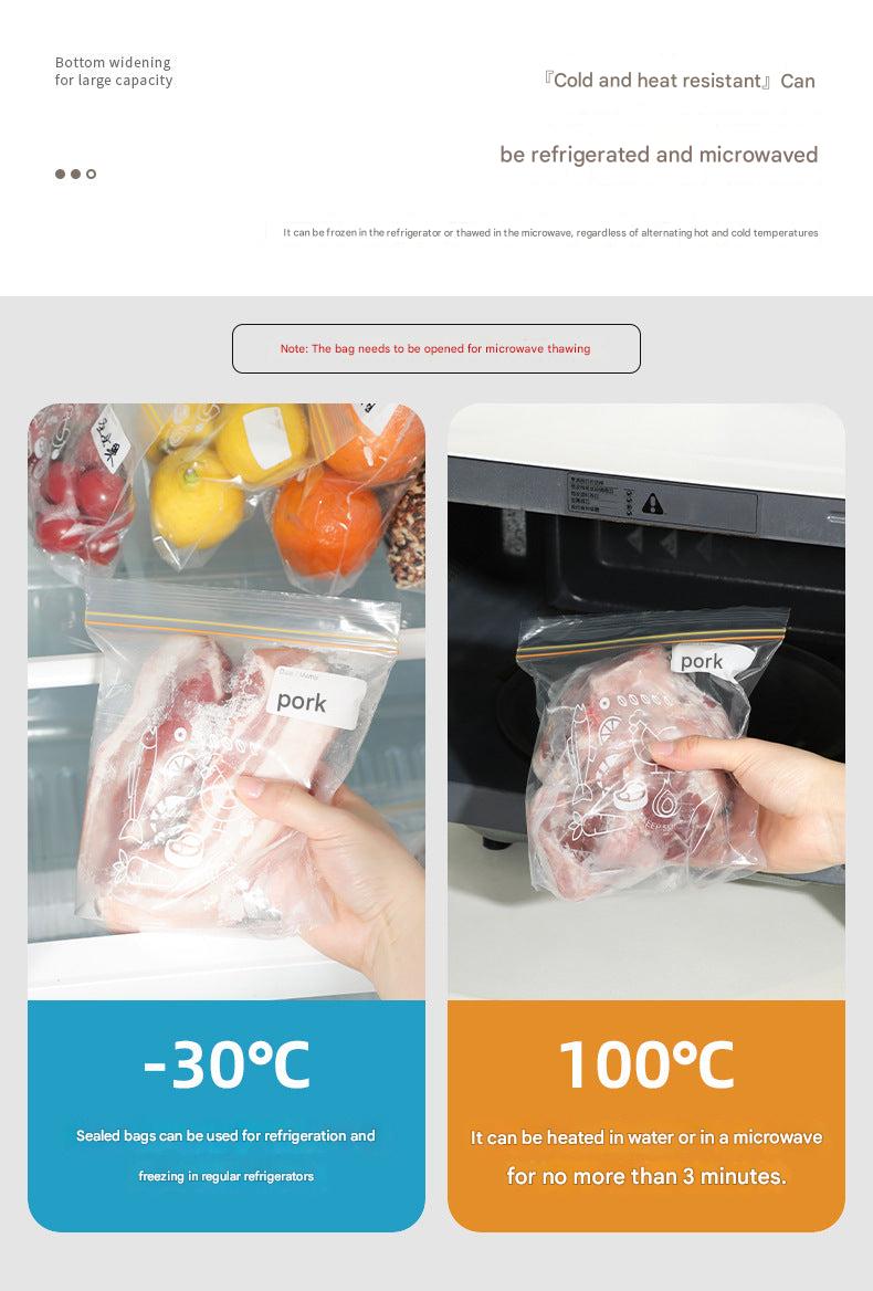 freezer safe bag showcasing temperature range
