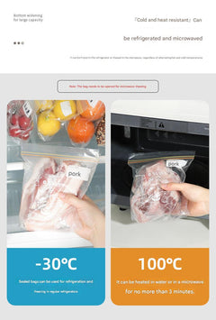 freezer safe bag showcasing temperature range
