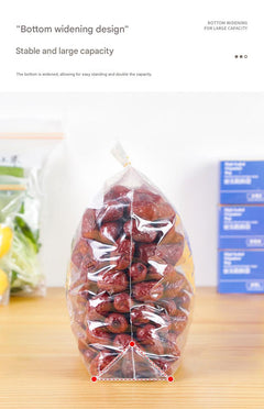 food storage bags in use for meal prep