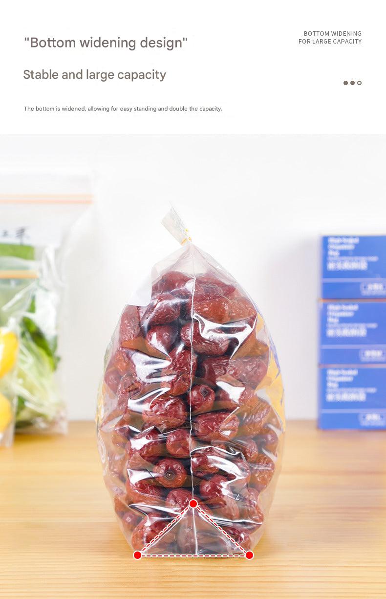 food storage bags in use for meal prep