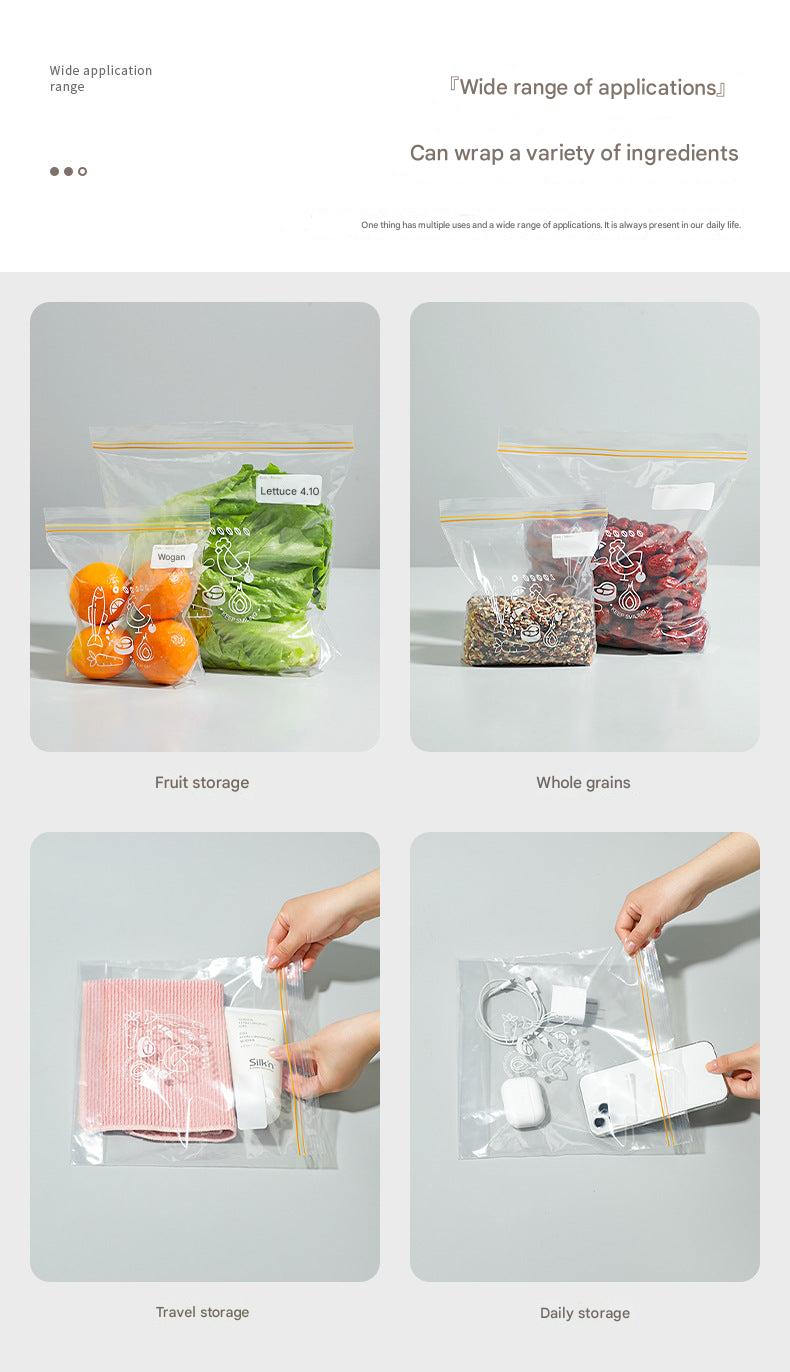 detailed view of zipper on food storage bag