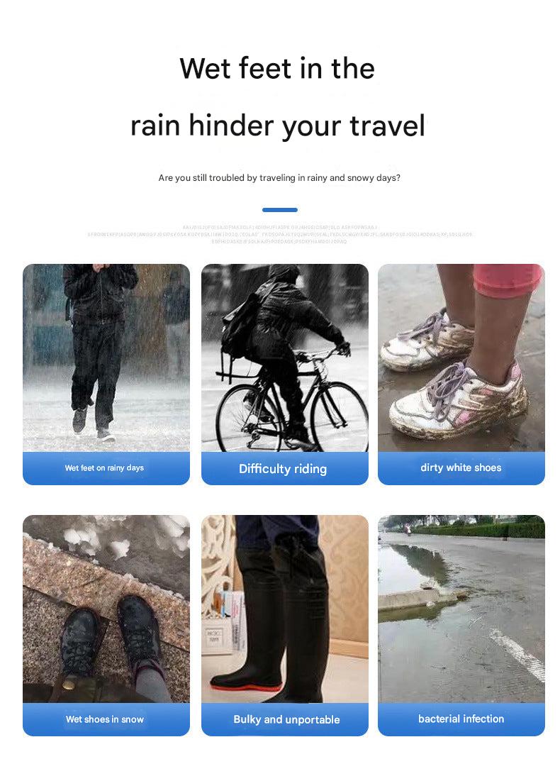 Portable shoe covers ready for outdoor use