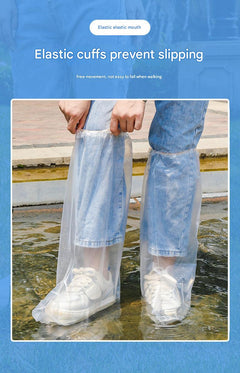 Waterproof disposable shoe covers front view