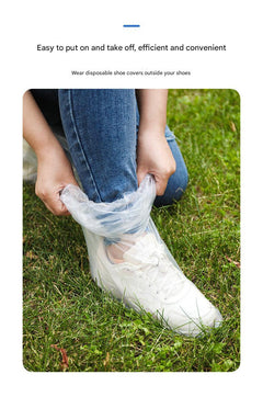Waterproof disposable shoe covers side view