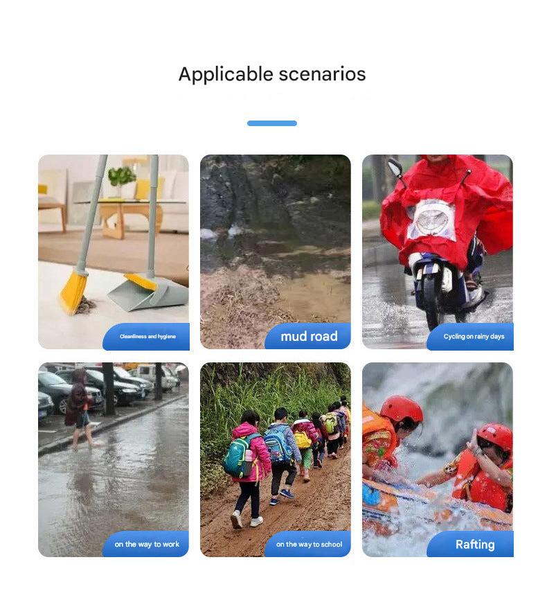 Durable plastic shoe covers for rainy days