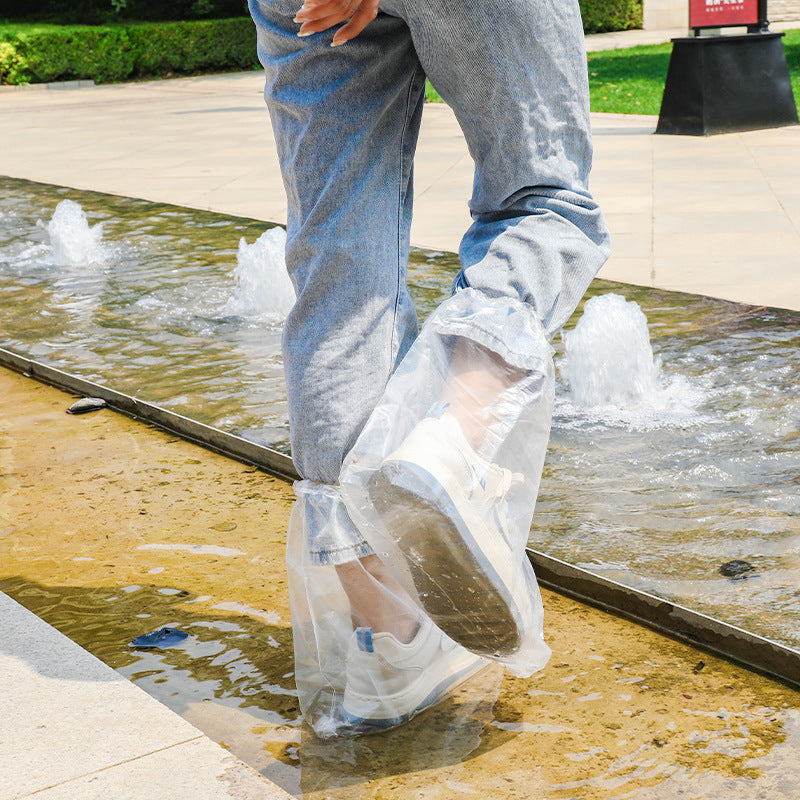 Waterproof shoe covers on display