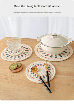 Dining table set with heat-resistant mats 7