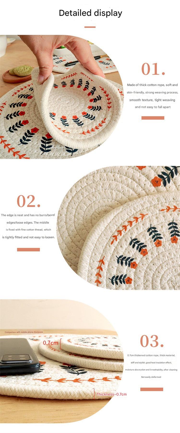 Eco-friendly dining mats on wooden table 9