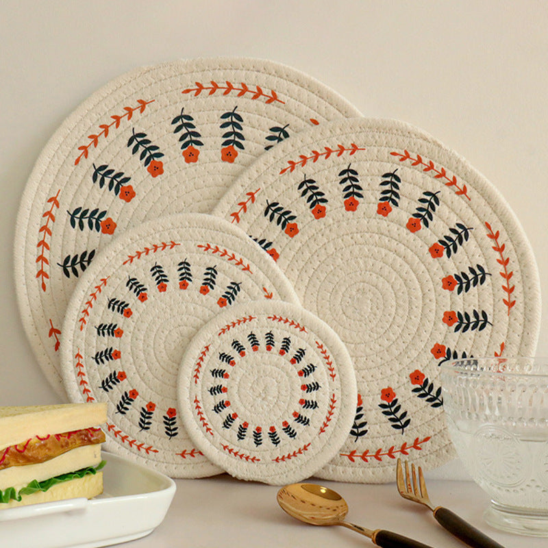 Cotton linen dining mat protecting table 2