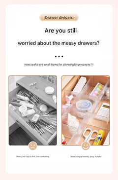 Transparent white drawer divider for lingerie