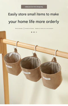 Mini wall-mounted storage pouch in yellow dots