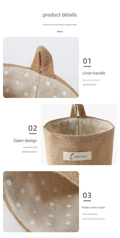 Durable cotton-linen storage pouch for small items