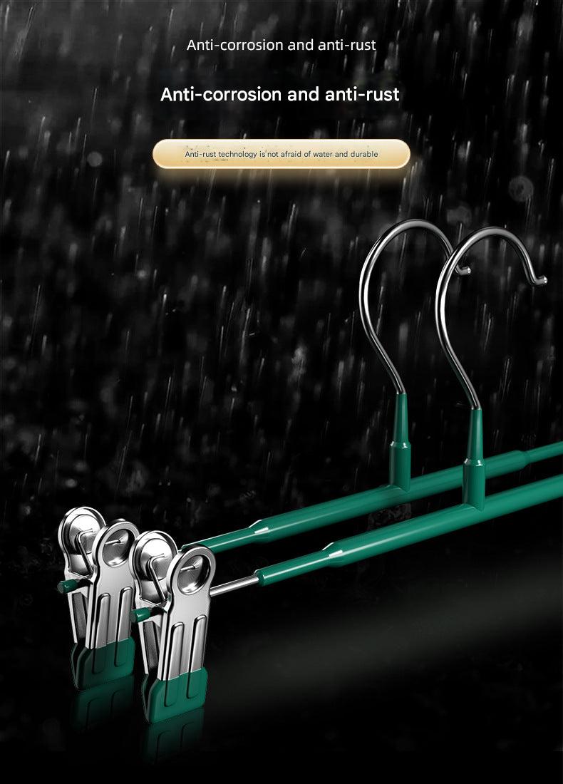 Non-slip clips on pants hanger secure trousers safely