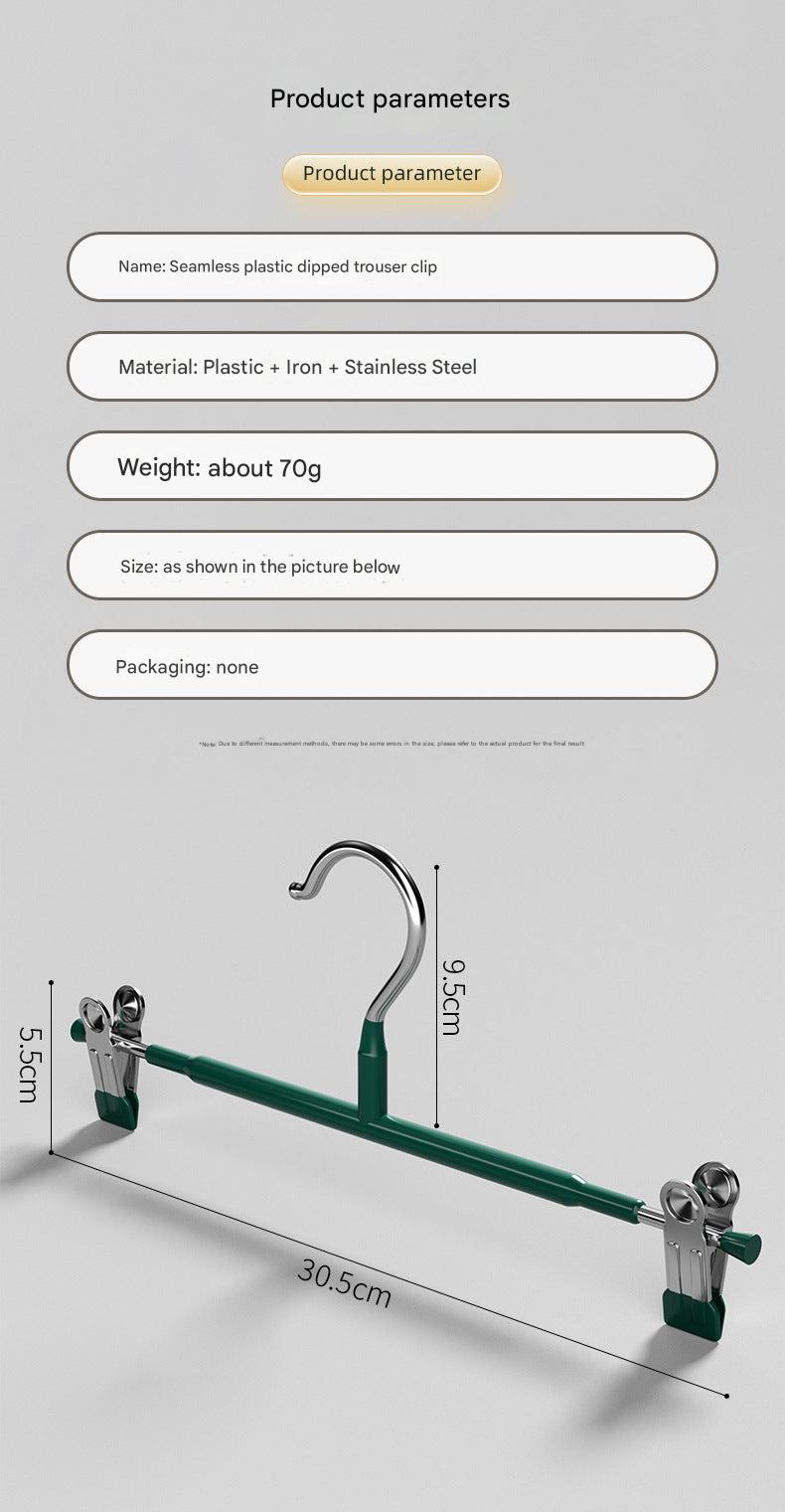Durable plastic and steel pants hanger displayed