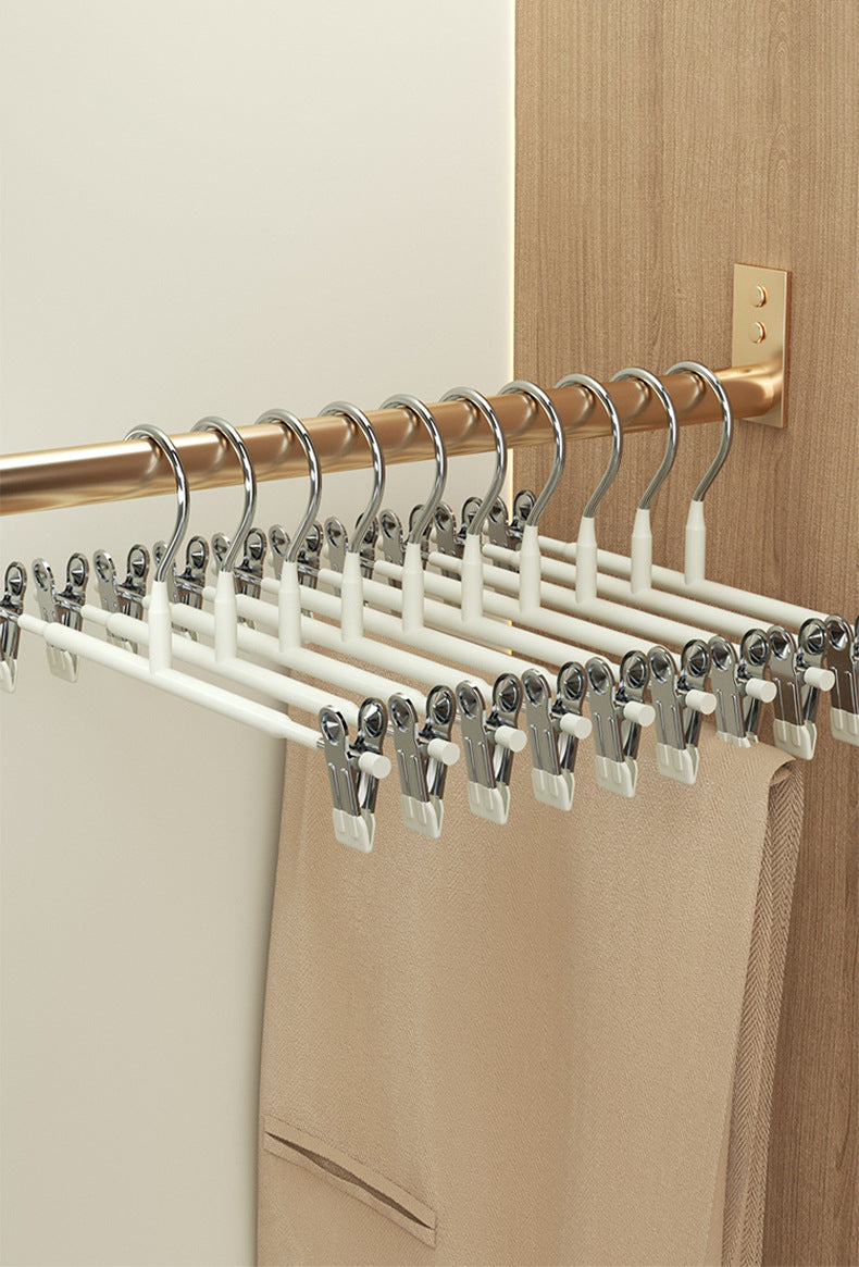 Stackable pants hanger for efficient space use