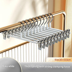 Stackable pants hanger for efficient space use