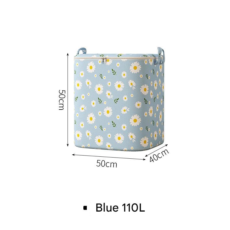 Non-woven storage bag in beige daisy design