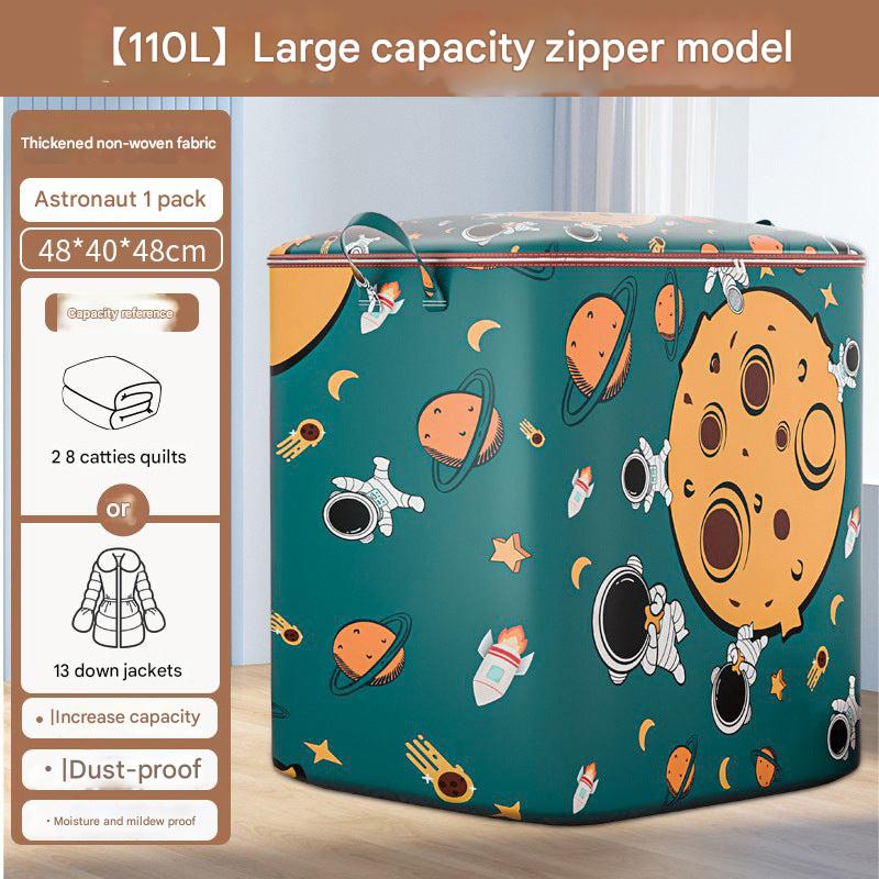 Storage bags for clothing and bedding in use