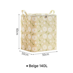 Storage bags for clothing and bedding in use