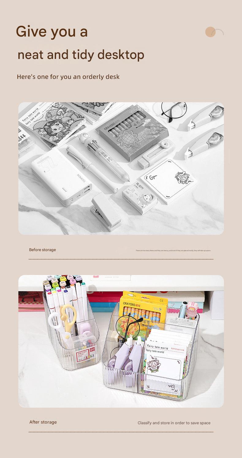 Stylish acrylic makeup organiser displaying brushes