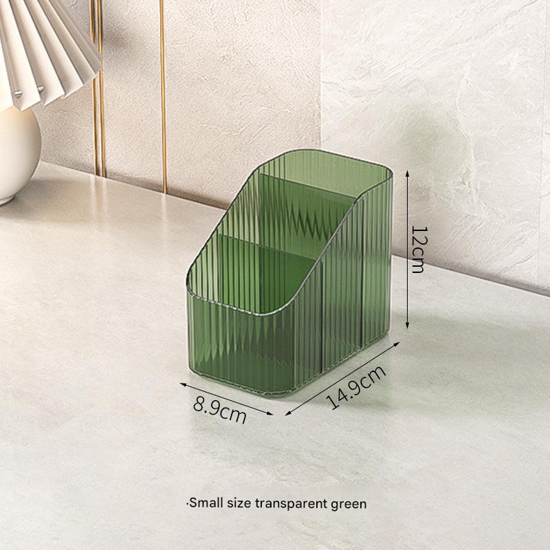 Transparent white and green acrylic storage options