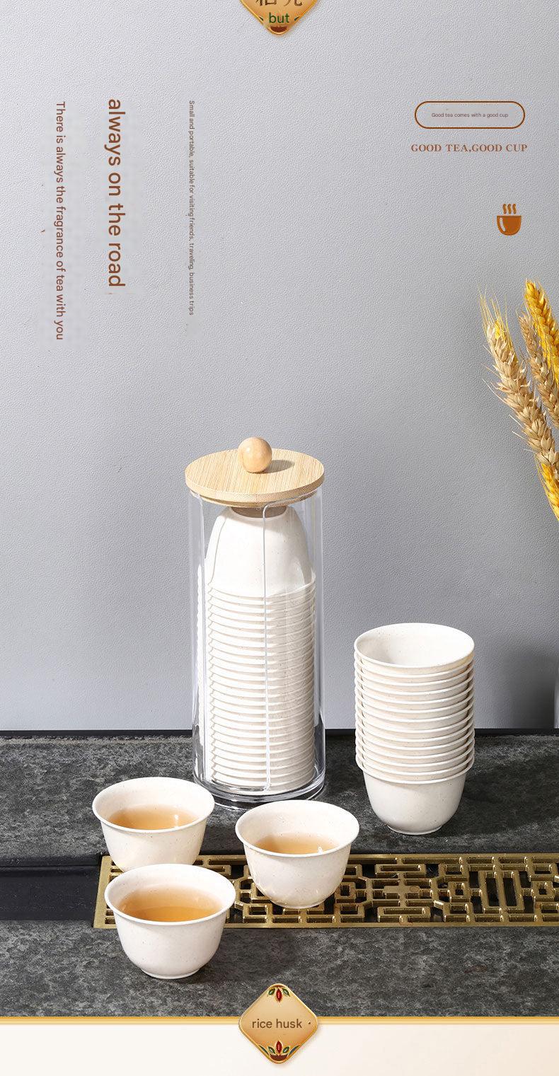 Premium disposable rice husk tea cup image 6