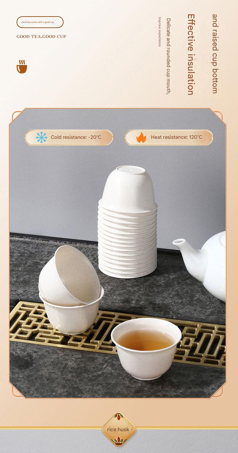 Premium disposable rice husk tea cup image 7